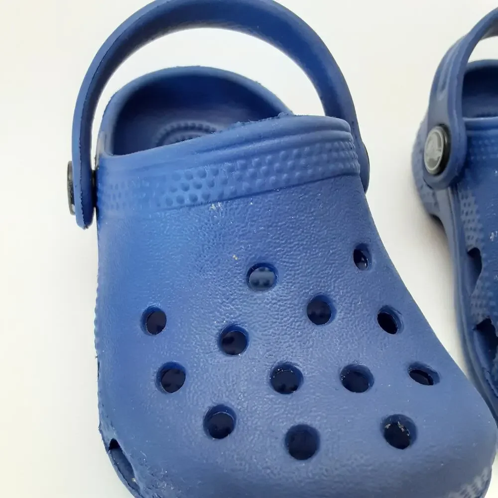Crocs Clogs Baby Boy Blue Slip On Water Shoes Toddler 2/3 Outdoor Gender Reveal